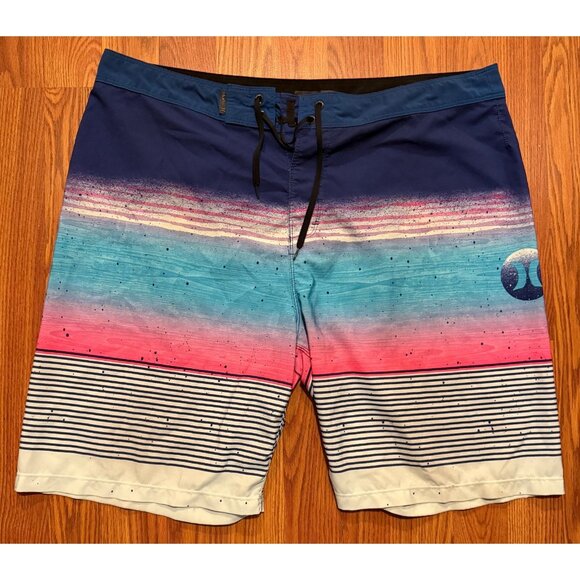 Hurley Other - Hurley Overspray Board Shorts Mens 36 8" Striped Swim Trunks